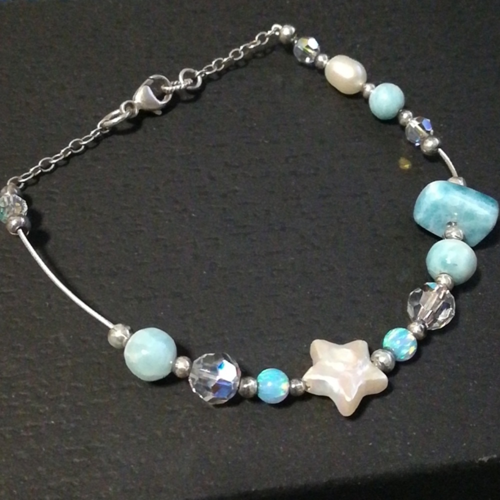 Larimar • Opal • Swarovski • Freshwater • Bracelet